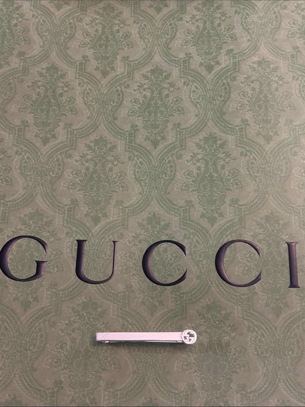 Gucci Interlocking G Tie Bar In Sterling 925 Silver Retails $390